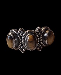 Vintage Sterling Silver Tiger Eye Ring, Size 7