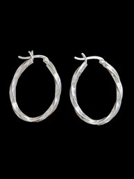 Vintage Sterling Silver Hoop Earrings