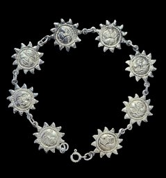 Vintage Sterling Silver Sun Bracelet