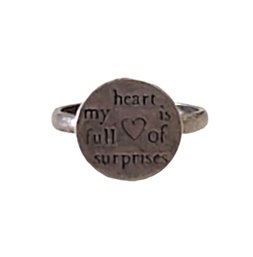 Vintage Sterling Silver My Heart Is Full Of Surprises Ring