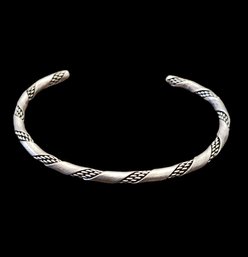 Vintage Sterling Silver Twisted Style Cuff Bracelet