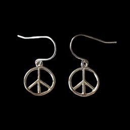 Vintage Sterling Silver Peace Earrings