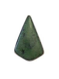 Incredible Vintage 950 Silver Jade Color Stone Pendant By Barrera