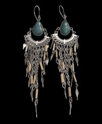 Vintage Artisan Turquoise Color Dangle Earrings