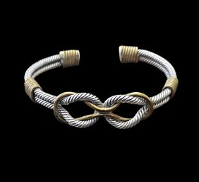 Vintage Mexican Sterling Silver Two Tone Twist Bracelet