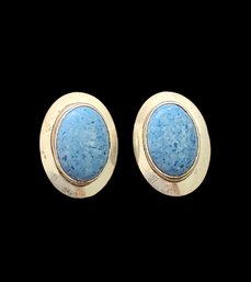 Beautiful Vintage Sterling Silver Lapis Earrings