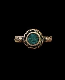 Vintage Native American Sterling Silver Turquoise Ring, Size 5