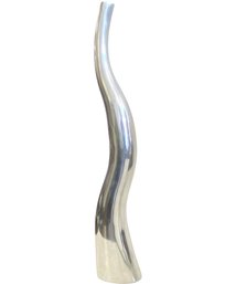 Tall Sculptural Modernist Chrome Vase 31'