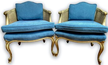 Pair Of Mid Century French Provincial Armchairs 26' X 26' X 28.5'