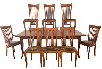 Amazing Mid Century A. Sibau Italian Cherry Dining Table And Eight Chairs