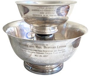 Two Yale University Silver Plate Awards Bowls Reed & Barton And International Silver.
