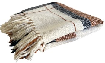 Vintage Wool Throw By 'the Three Weavers' 52' X 74' (Q)