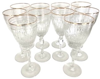Ten Waterford - Marquis Collection 'Hanover Gold' Wine Glasses  7.75'