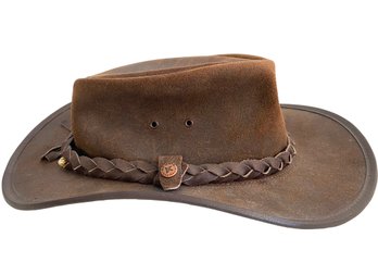 Vintage Leather Handmade 'Crocodile Dundee' Hat By BC Hats Australia
