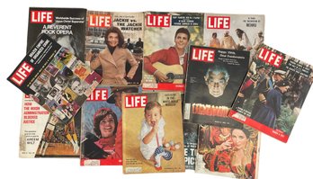 Twelve 1950s-1970s  Vintage Life Magazines