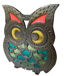 Vintage MCM Brass Owl Napkin Holder
