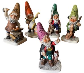 Five Vintage Goebel Co-Boy Gnomes