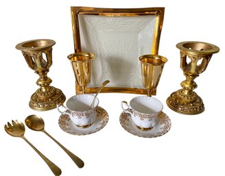 Festive Gold Tableware For Two