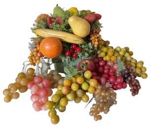 Collection Of Vintage Plastic Fruit, Grapes