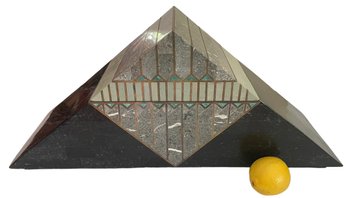 Large Art Deco Style Pyramid Stone Box 24' X 7' X 10'