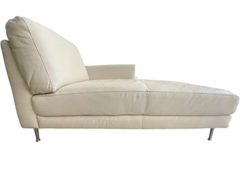 Ikea Leather Ivory Chaise Lounge