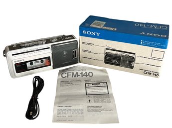 Vintage SONY CFM40- AM/FM Portable Cassette Player In Original Box