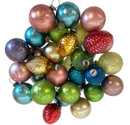 A Group Of Vintage Mercury Glass Mini Ornaments (A)