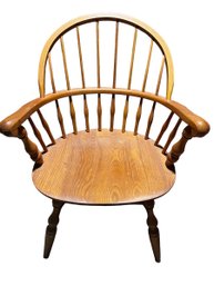 Set Of Three Solid Oak Windsor Arm Chairs - Nichols And Stone Furniture Co.