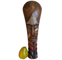 Vintage Carved African Tribal Mask Ghana