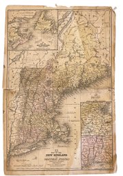 Engraved Map Of New England By JT Young (V)