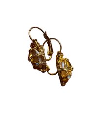 Joan Rivers Classics Collection Embellished Gold Caged Gemstone Earrings