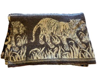 1920s Peruvian Tiger Heavy Alpaca Wool Blanket