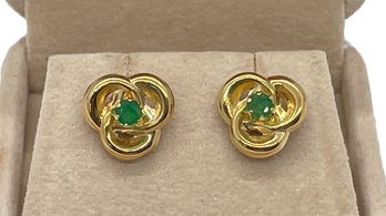 Emerald Gold Earrings .5 DWT