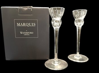 Pair Of Waterford Crystal Marquis Palladia Candlesticks