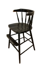 Antique Black Painted Childs Low High Chair