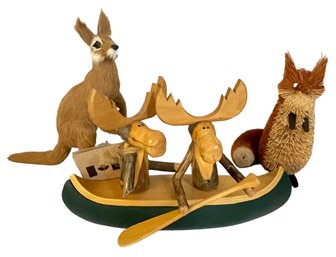 Natural Woods Moose Canoe, Kangaroo & Fox