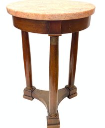 Vintage Italian Provincial Pink Marble Topped Side Table 24'x 16'