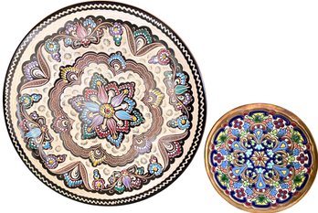 Two Vintage Mosaic Style Plates
