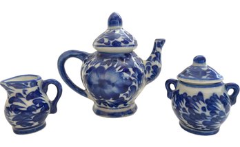 Three Piece Vintage Ceramic Miniature Tea Set