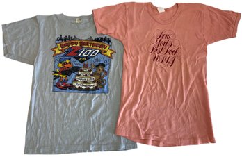 Two Vintage 1980s NY Radio T-Shirts Z100 & WPLJ