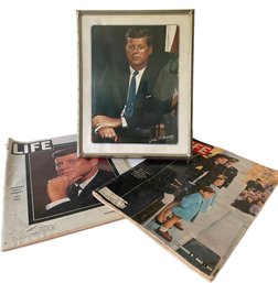 1960s JFK Print & Two Life Magazines