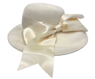 Ivory Wool Wide Brim Hat - Gabriel Amar For Frank Olive