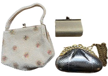 Vintage Trio Of Evening Bags - Includes Corde Bead
