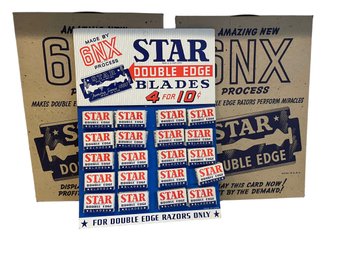 Three Vintage STAR Double Edge Razor Blades Counter Display