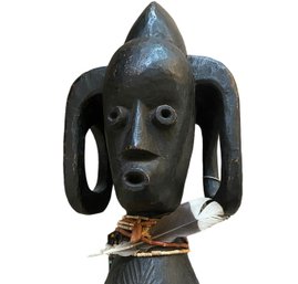 THREE FOOT Vintage Primitive African Carved Wood Sculpture