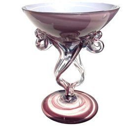 Vintage Murano Art Glass Compote 5.5'
