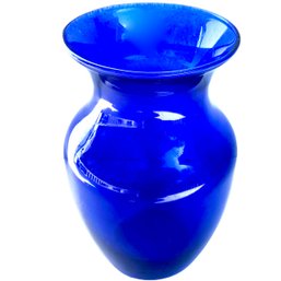Vintage Handblown Cobalt Glass Vase 8'