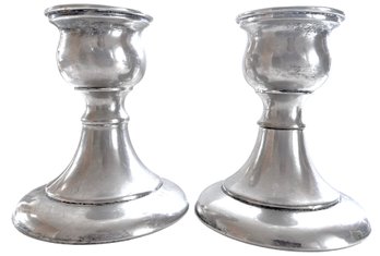 Pair Of Farber Bros. Quadruple Silver Plate Candle Holders 6'