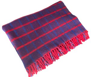 Vintage French Plaid Wool Blanket By Toison D'Or