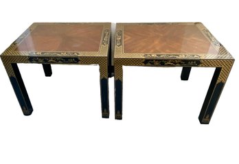 Pair Of Chinese Lacquer Side Tables